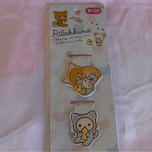 Rilakkuma Neko 1 Set of 4 Magnetic Bookmarks (San-X)